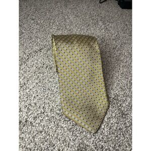 Brooks Brothers Makers Gold Blue Pure Silk Men's Designer Tie USA‎ Geometric